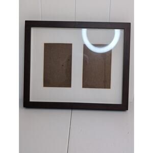 Pottery Barn Brown Wood Gallery Frame With Beveled Mat for Two 4"x6" Photos